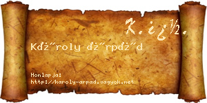 Károly Árpád névjegykártya