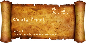 Károly Árpád névjegykártya